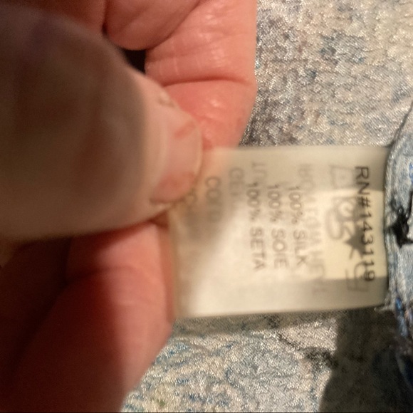 NWOT Dressori Crane Blouse, size small, multi-colored, purchased from Gump’s - Picture 7 of 9